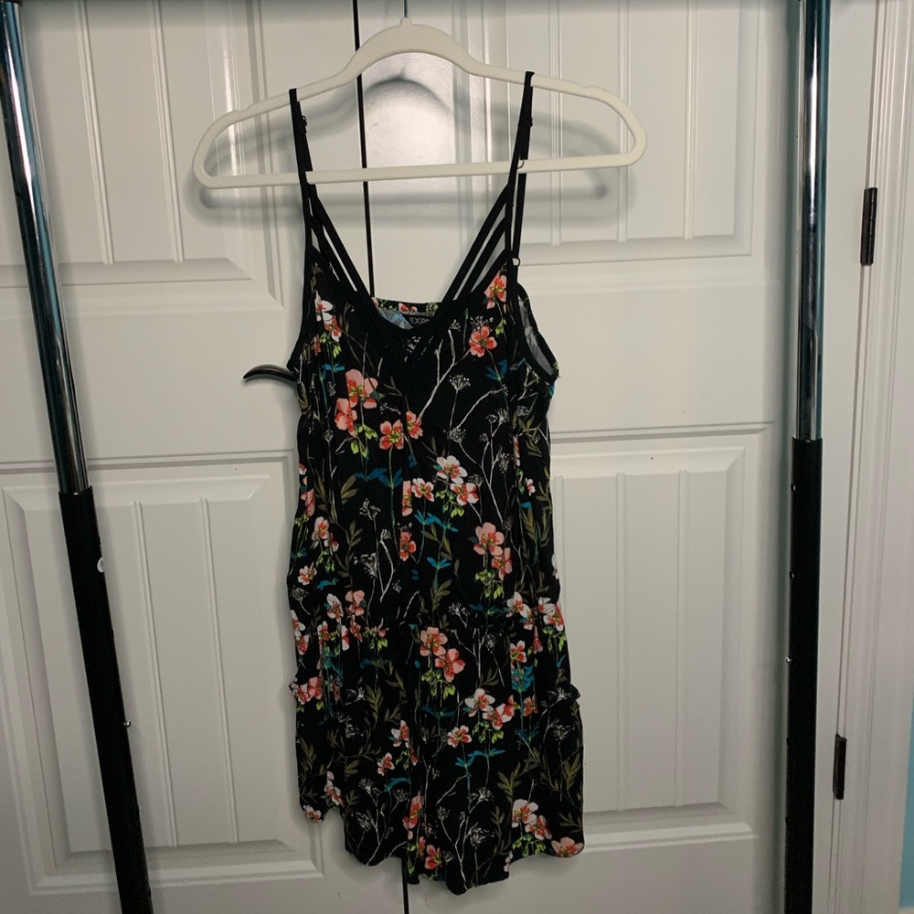 Black Floral Romper
